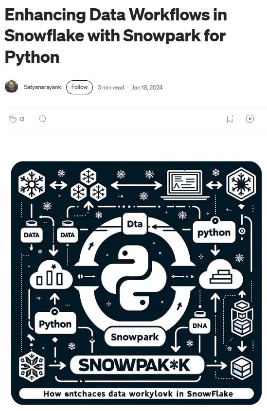 Enhancing Data Workflows in Snowflake with Snowpark for Python