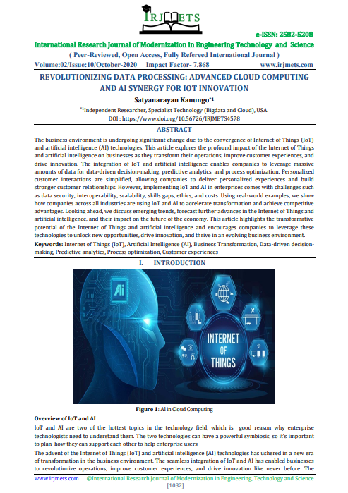 Article: Revolutionizing Data Processing: Advanced Cloud Computing and AI Synergy for IoT Innovation