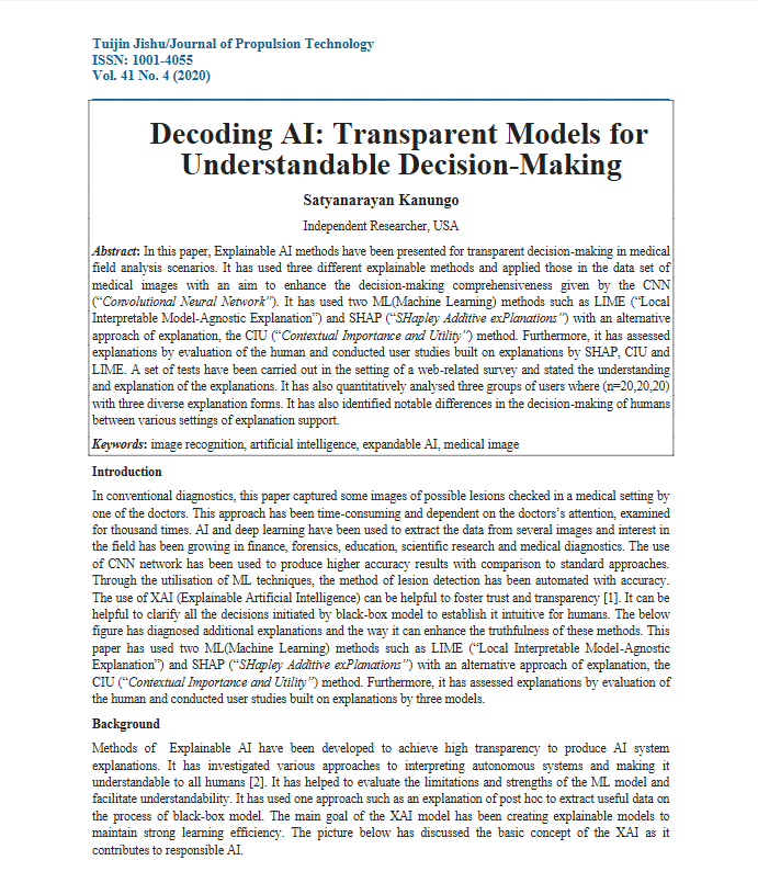 Article: Decoding AI: Transparent Models forUnderstandable Decision-Making