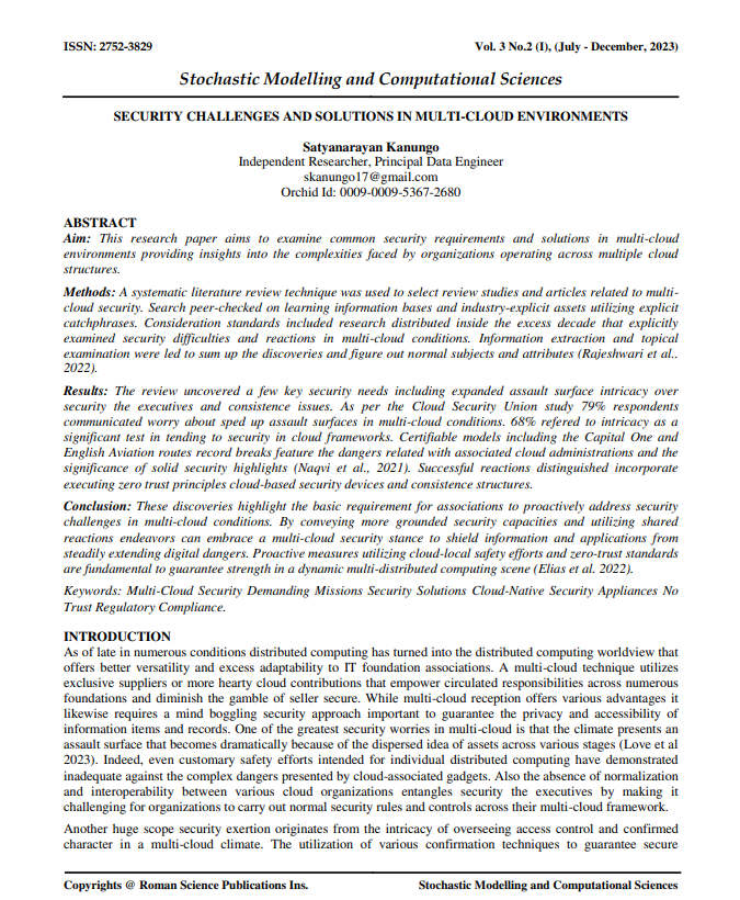 Article: Security Challenges and Solutions in Multi-Cloud Environments